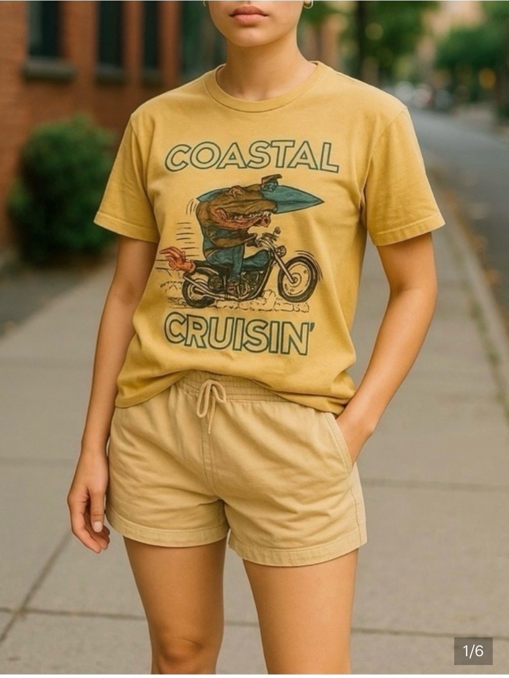 Casual Women's Drawstring Shorts in Tan